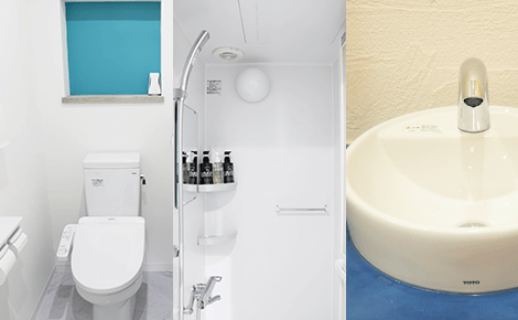 キレイで清潔なトイレ・シャワールーム・更衣室